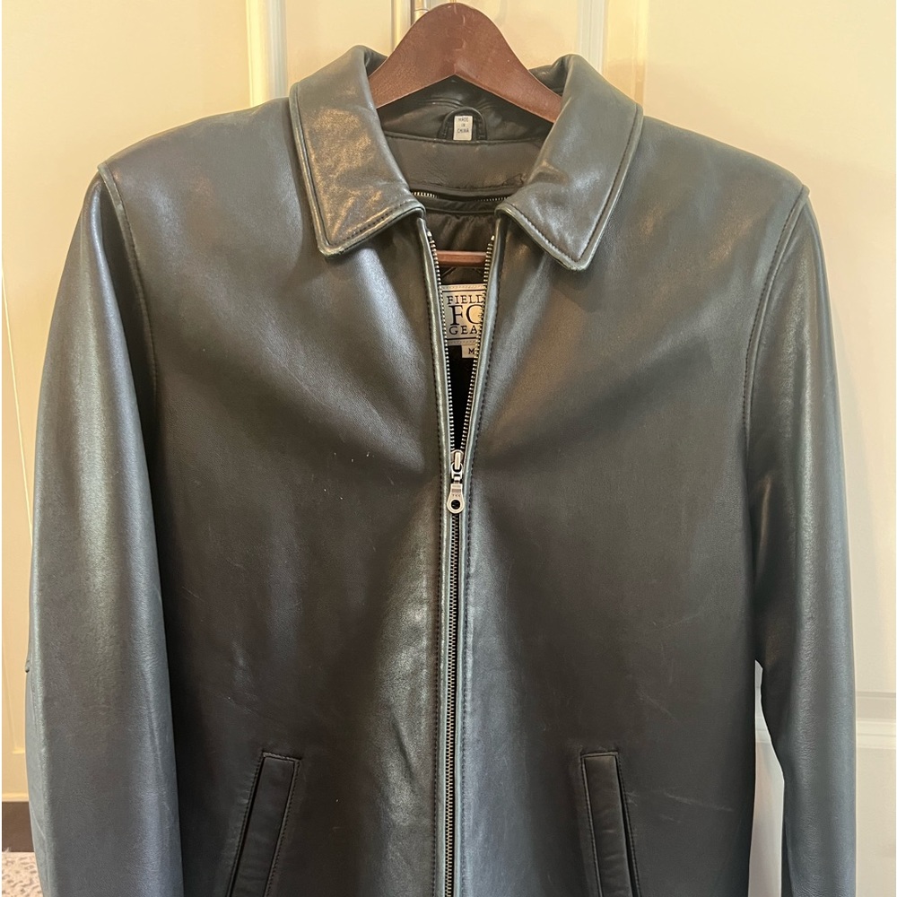 Black Leather Mens Jacket Size Medium